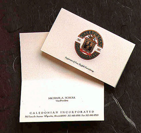 Визитная карточка Caledonian incorporated