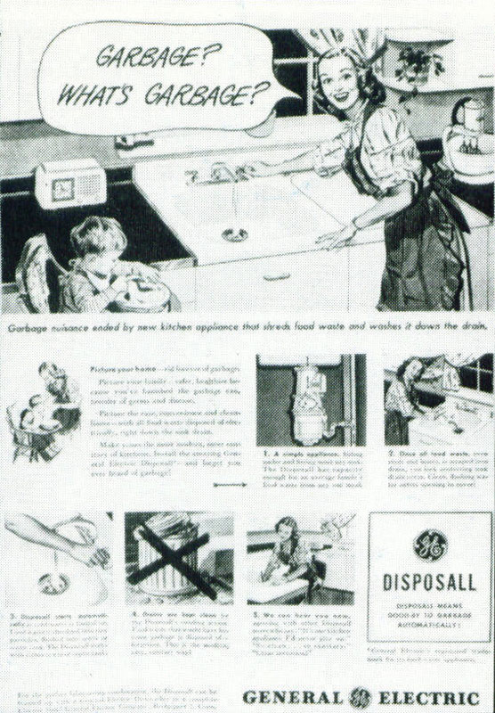 Disposall. Реклама мусородробилки от «General Electric» (рекламная находка)