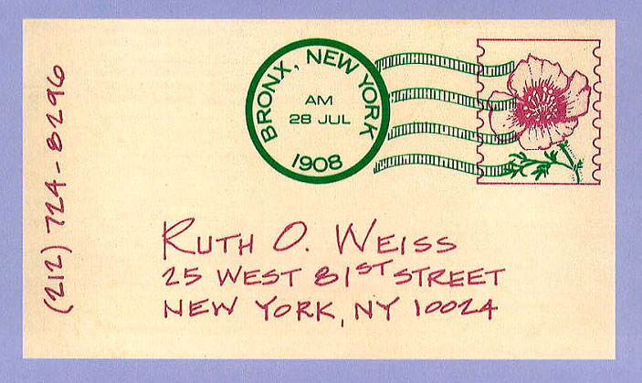Визитная карточка Ruth O. Weiss