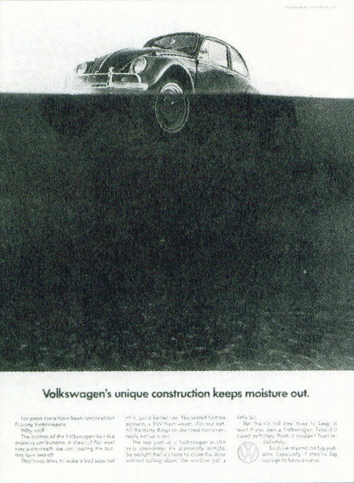 Volkswagen beetle. Реклама автомобиля (рекламная находка)